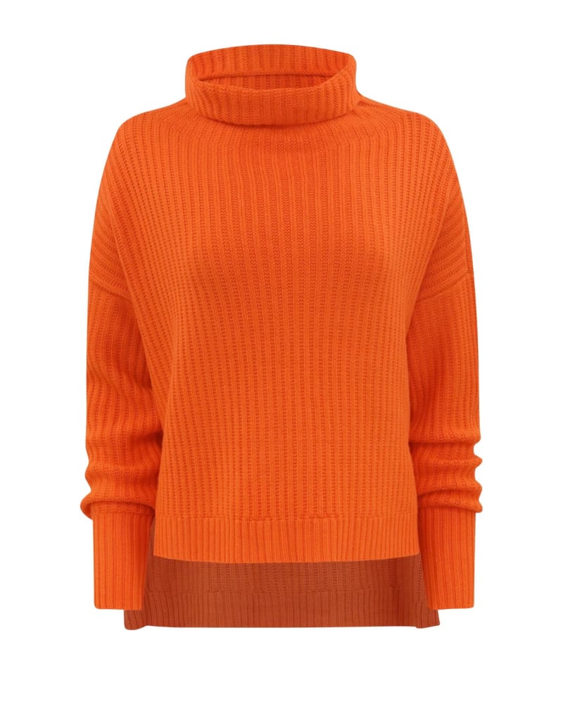 Front of a model wearing a size L Everly Sweater in Orange in Orange by CHRISTY LYNN. | dia_product_style_image_id:363272